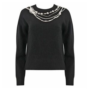 Cinq à Sept Lilliana Necklace Detail Wool Blend Pullover Sweater Size XXS